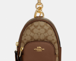 Coach Mini Court Backpack Key Fob Bag Charm Signature Canvas ~NWT~ C7803 - £74.76 GBP