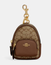 Coach Mini Court Backpack Key Fob Bag Charm Signature Canvas ~NWT~ C7803 - £74.53 GBP