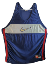 Nike Tank Top Mens Size 2XL Blue Sleeveless Round Neck Slit Swoosh Vintage - $23.92