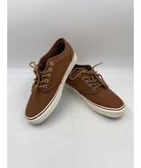 Vans Chestnut Brown Leather Men&#39;s Shoes size 8.5 Tie Rubber Sole - £18.23 GBP