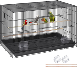 30 Inch Flight Bird Cage, Stackable Bird Cage Parakeet Cage with Slide-O... - $72.50