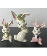 Vintage Ceramic Bunnies Easter Intricately Hand Painted Set Of 3 Easter ... - £23.76 GBP