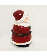Santa Holding Candy Cane Christmas Jewelry or Trinket Gift Box Empty  3&quot; - £12.73 GBP