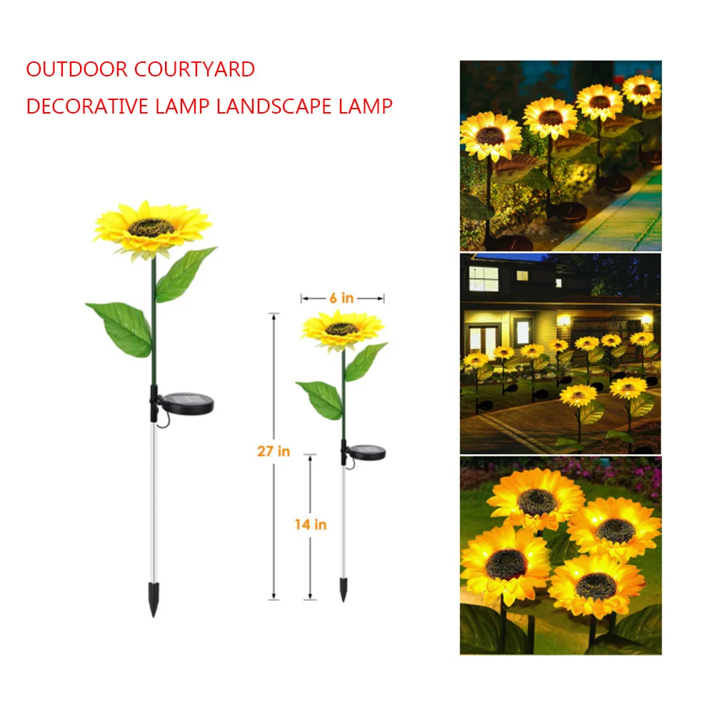 flowers Outdoor Garden Solar Lamps Waterproof Solar Simulation Flower Light Roma - £137.14 GBP