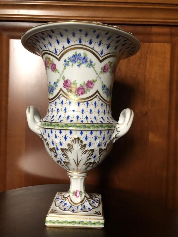 Antique Saxon Porcelain Vase Dresden Karl Thieme Bochappel - $841.50