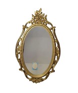 Syroco mirror gold Hollywood regency Floral Scroll Ornate Original Label... - £147.56 GBP