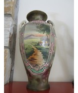 Moriage handpainted turn of the century large vase handled urn, no marks - $169.28