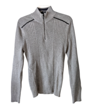 INC Mens Gray Sweater Black Accents Pullover Mock Neck Zip International... - €11,07 EUR