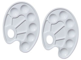 2 Pack Artist Plastic Palette for Oil, Acrylic, Watercolor Paints, 10 Se... - $131.22 MXN