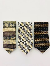 Surrey 100% Silk Ties Set of 3 Black Green Grey Burgundy Brown Made In USA - $17.82