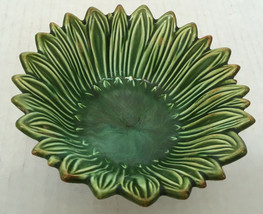 vintage ceramic sunflower dip sauce bowl retro 1960&#39;s  green color art p... - $368.45 MXN