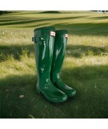 Hunter Original back adjustable Green Rubber High Top Boots Sz. 5 - Green - $24.61