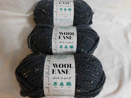 Lion Brand Wool Ease Thick &amp; Quick Graphite lot of 3 Dye Lot 636913 - £12.76 GBP