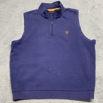 Sakmann Men Golf  Vest Sleeveless Logo Mens Large Blue Pullover Front Zipper - £13.40 GBP