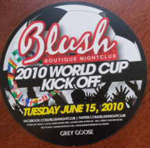 2010 World Cup Kick Off Tues Jun 15 2010 in Blush Nightclub Las Vegas Promo Card - £3.11 GBP