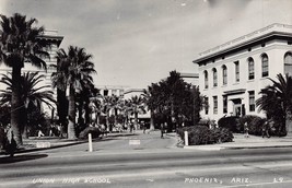 Phoenix Arizona~Union High SCHOOL-STUDENTS WALKING~1940s Real Photo Postcard - £6.04 GBP