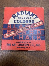 Vintage Radiant No. 5608 Colored Black Board Chalk original box art crayon co - $24.99