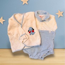 Vintage Infant Princess Pat Boy 2 Pc Puppy Dog Short Set Diaper Cover Bl... - $19.64