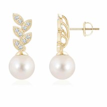 Freshwater Cultured Pearl Earrings for Women in 14K Gold (Grade-AAAA , 8MM) - £711.96 GBP