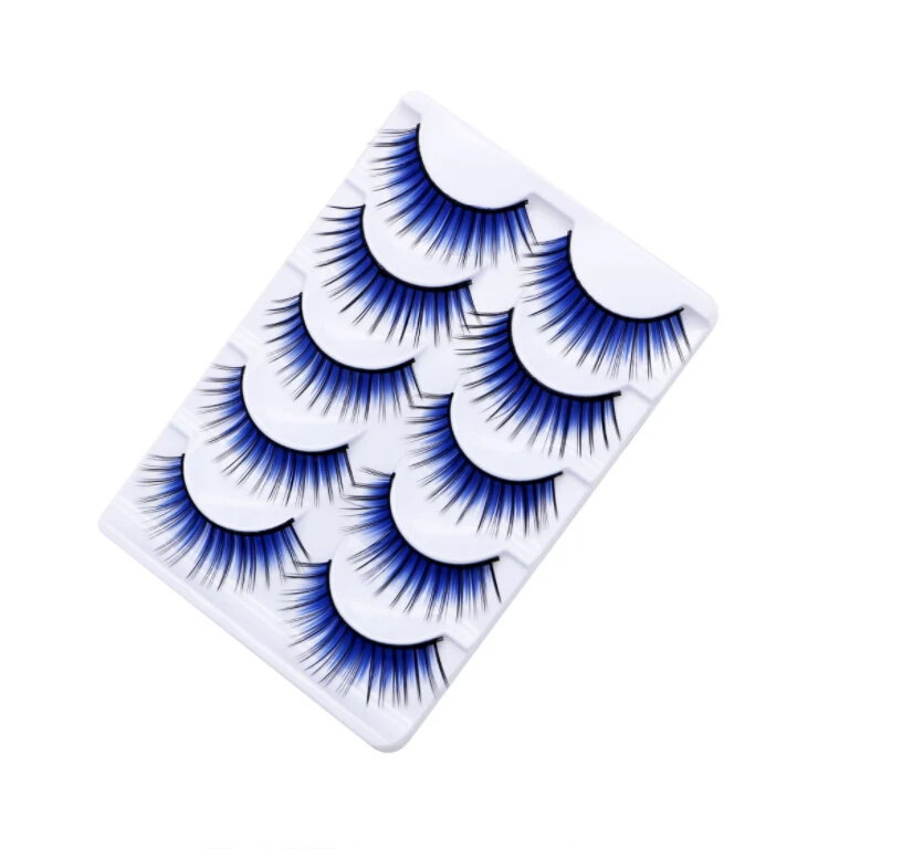 Makeup Scene Purple False Eyelashes New Colorful False Eyelashes Thick T... - $29.43