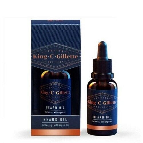 King C. Gillette Beard Oil 1 fl. oz. / 30 ml Softens Huile Argon Oil New in Box - $44.99