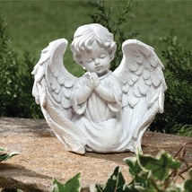 Cherub Garden Statue Praying Angel Wings Sculpture Cemetery Grave Memorial Decor - £20.09 GBP