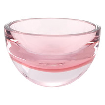 6 Mouth Blown European Made Lead Free Pink Crystal Bowl - £116.34 GBP