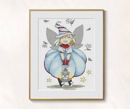 Anime Cross Stitch Singing Girl Pattern pdf - Little Girl Cross stitch Halloween - £4.81 GBP