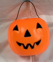 Vtg Empire Halloween Blow Mold Pumpkin Jack-O-Lantern Bucket 1980 Trick-... - $19.75