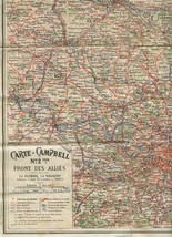 Carte Campbell No 2 Ter Front Des Allies World War One Map March to July... - $47.52