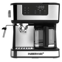 Farberware Dual Brew, 10 Cup Coffee + Espresso, Black and Stainless Finish, Touc - £196.63 GBP