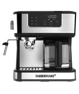 Farberware Dual Brew, 10 Cup Coffee + Espresso, Black and Stainless Fini... - $4,922.77 MXN