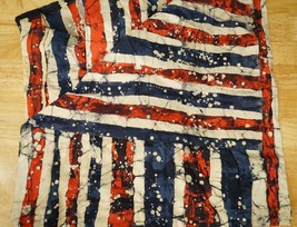 Vintage Textile 100% Cotton Fabric Lot Americana Red White Blue Stripe Batik - £27.77 GBP