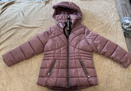 Bebe Women’s Puffer JACKET DUSTY ROSE FAUX FUR Lined Size Large Coat Ful... - $49.49