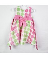 Rare Editions Toddler Girls Dress 18M White Pink Green Dots Sleeveless R... - £10.96 GBP