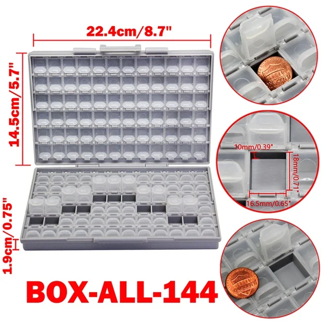 tek smd storage box plastic Case surface mount resistors capacitors well... - $86.91