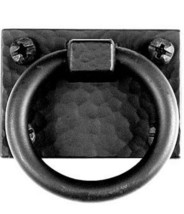 Exterior Ring Pull Black Acorn Forged Iron 2&quot; (open) - £5.42 GBP