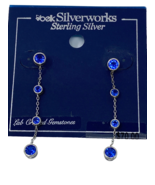 Belk Silverworks Sterling Silver Blue Gemstones Drop Earrings NEW - €12,44 EUR