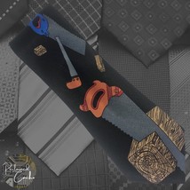 Designs by A Rogers Black Handsaw Wood Executive Pointed Necktie Novelty... - $16.00