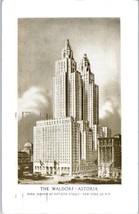 The Waldorf-Astoria Hotel, New York City, New York Postcard 1951 - £5.81 GBP