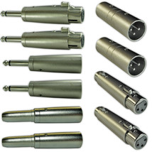 10 Mixed Lot 3 Pin Xlr Male Female 1/4&quot; Ts Phone Plug &amp; Gender Adapter C... - £33.17 GBP