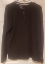 Kenneth Cole Long Sleeve Henley Men&#39;s Large Dark Gray Size Medium - £10.85 GBP