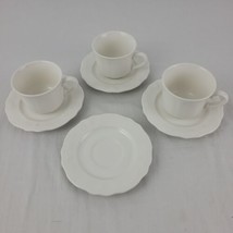 Federalist Ironstone Coffee Cup Saucer Lot 7 White 4238 3 Tea Crazing Se... - £10.07 GBP