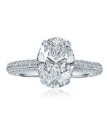 GIA 2.23Ct E VVS2 Oval Kunstdiamanten Grown Diamant Verlobungsring 18k W... - $3,572.02