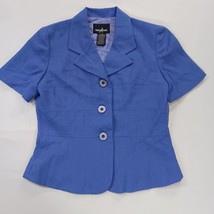 Positive Attitude RN#55126 Women's Blue 3-Button Blazer Jacket Size 4 Petite image 9