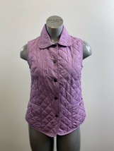 Northern Reflection Women&#39;s Snap Button Up Quilted Vest Size Small Mauve Sleeve - £11.07 GBP