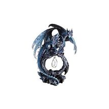 3 Headed Blue Dragon Figurine 10.5 Inches High - $49.48