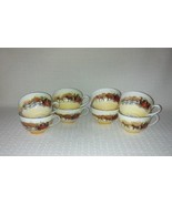 Royal Doulton COACHING DAYS Flat Tea Coffee Cups (8) England ~ Antique - £58.61 GBP