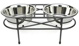 Mesh Elevated Double Dog Bowl Large Black - $2,656.00 MXN