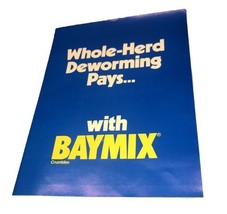 Baymix “Whole Herd Deworming Pays” Crumbles Promo Fold-out Pamphlet Vintage - $175.58 MXN